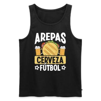 Arepas Cerveza Fútbol Beer Driking Venezuela - Männer Premium Bio Tank Top - Schwarz - Vorne - Michal (187cm)