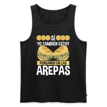Arepa Lover Food Vénézuélien Hispanique Traditionnel Hispanique - Débardeur bio Premium Homme - noir - Devant - Michal (187cm)