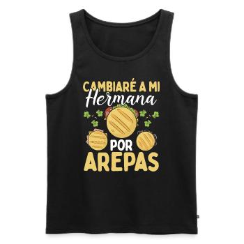 Arepas Lover Venezuelan Food Traditional Hispanic - Männer Premium Bio Tank Top - Schwarz - Vorne - Michal (187cm)