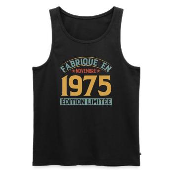 Fabriqué En Novembre 1975 Édition Limitée - Débardeur bio Premium Homme - noir - Devant - Michal (187cm)