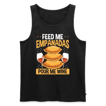 Empanada Maker Feed me Empanadas Pour me Wine - Men's Premium Organic Tank Top - black - Front - AI Model Male 178 light (178cm)