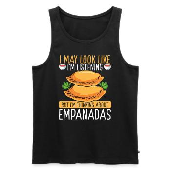 Empanada Making may look like listening Empanadas - Men's Premium Organic Tank Top - black - Front - AI Model Male 178 light (178cm)