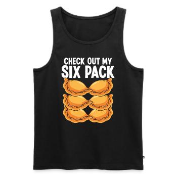 Empanadas Maker Découvrez mon Sixpack Latin Food - Débardeur bio Premium Homme - noir - Devant - Michal (187cm)