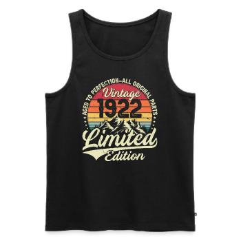 Vintage 1922 Anniversary Gift Idea Kings Cool - Men's Premium Organic Tank Top - black - Front - Michal (187cm)