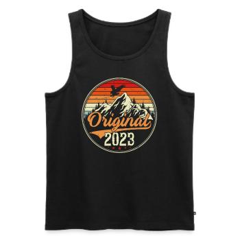 Original 2023 - Men's Premium Organic Tank Top - black - Front - AI Model Male 178 light (178cm)