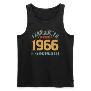 Fabriqué En Novembre 1966 Édition Limitée - Débardeur bio Premium Homme - noir - Devant - Michal (187cm)