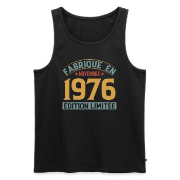 Fabriqué En Novembre 1976 Édition Limitée - Débardeur bio Premium Homme - noir - Devant - Michal (187cm)