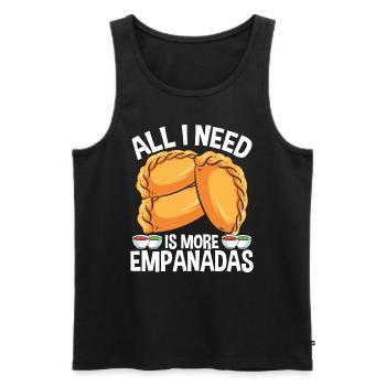 Empanada Lover Tout ce dont j'ai besoin, c'est plus d'hispanique latin - Débardeur bio Premium Homme - noir - Devant - Michal (187cm)