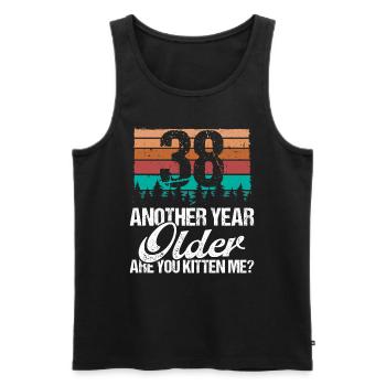 38 Year Old Funny Cat Lover Humor Kitten Me Idea - Männer Premium Bio Tank Top - Schwarz - Vorne - Michal (187cm)