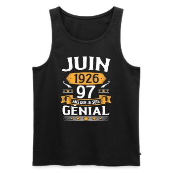 Juin 1926 97 Ans Que Je Suis Génial Anniversaire - Débardeur bio Premium Homme - noir - Devant - AI Model Male 178 light (178cm)