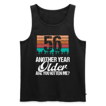 56 Year Old Funny Cat Lover Humor Kitten Me Idea - Männer Premium Bio Tank Top - Schwarz - Vorne - Michal (187cm)