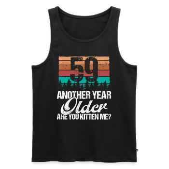 59 Year Old Funny Cat Lover Humor Kitten Me Idea - Männer Premium Bio Tank Top - Schwarz - Vorne - Michal (187cm)