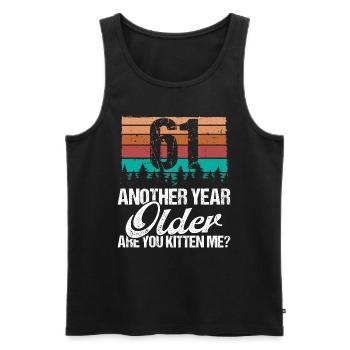 61 Year Old Funny Cat Lover Humor Kitten Me Idea - Männer Premium Bio Tank Top - Schwarz - Vorne - Michal (187cm)