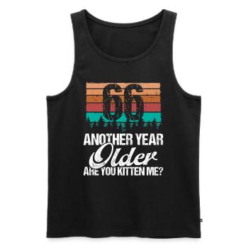 66 Year Old Funny Cat Lover Humor Kitten Me Idea - Männer Premium Bio Tank Top - Schwarz - Vorne - Michal (187cm)