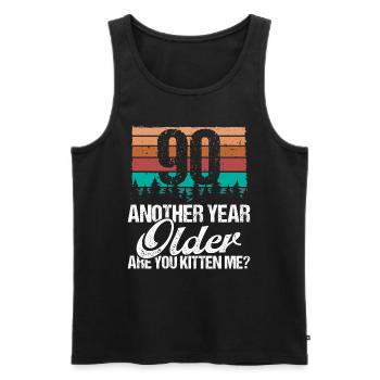 90 Year Old Funny Cat Lover Humor Kitten Me Idea - Männer Premium Bio Tank Top - Schwarz - Vorne - Michal (187cm)