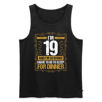 19 Idée drôle Allez dormir pour le dîner Humour de l’année - Débardeur bio Premium Homme - noir - Devant - Michal (187cm)