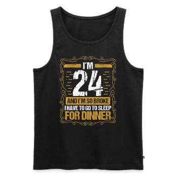 24 Idea Funny Go to Sleep for Dinner Year Humor - Männer Premium Bio Tank Top - Schwarz - Vorne - AI Model Male 178 light (178cm)