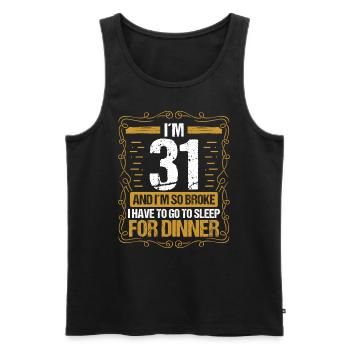 31 Idée drôle Allez dormir pour le dîner Humour de l’année - Débardeur bio Premium Homme - noir - Devant - Michal (187cm)