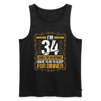 34 Idea Funny Go to Sleep for Dinner Year Humor - Männer Premium Bio Tank Top - Schwarz - Vorne - Michal (187cm)