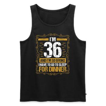 36 Idée drôle Aller dormir pour le dîner Année Humour - Débardeur bio Premium Homme - noir - Devant - Michal (187cm)