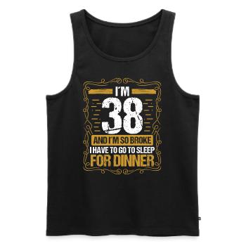 38 Idea Funny Go to Sleep for Dinner Year Humor - Männer Premium Bio Tank Top - Schwarz - Vorne - Michal (187cm)