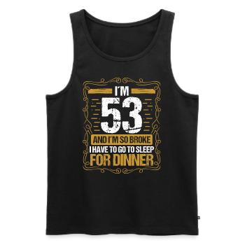 53 Idée drôle Aller dormir pour le dîner Humour de l’année - Débardeur bio Premium Homme - noir - Devant - Michal (187cm)