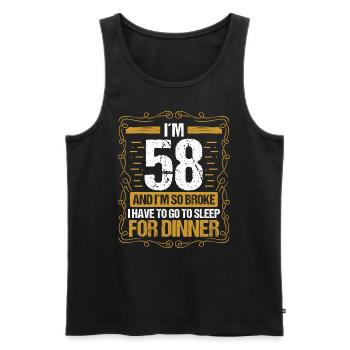 58 Idée drôle Aller dormir pour le dîner Humour de l’année - Débardeur bio Premium Homme - noir - Devant - Michal (187cm)