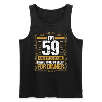 59 Idée drôle Aller dormir pour le dîner Année Humour - Débardeur bio Premium Homme - noir - Devant - Michal (187cm)