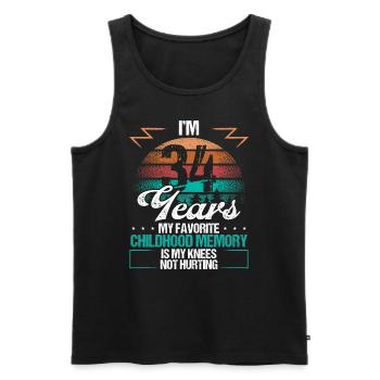 34 Year Old Knee Injury Humor Funny Birthday Idea - Männer Premium Bio Tank Top - Schwarz - Vorne - Michal (187cm)