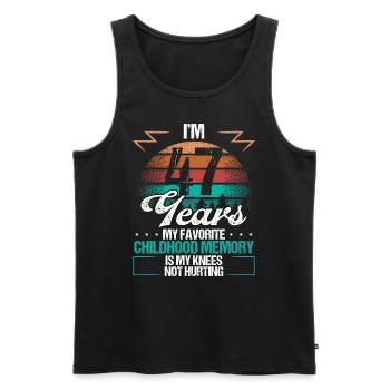 47 Year Old Knee Injury Humor Funny Birthday Idea - Männer Premium Bio Tank Top - Schwarz - Vorne - Michal (187cm)