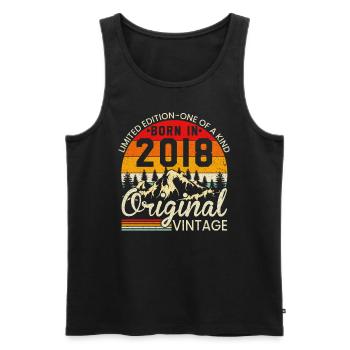 Unique in its kind born in 2018 Original vintage - Men's Premium Organic Tank Top - black - Front - Michal (187cm)
