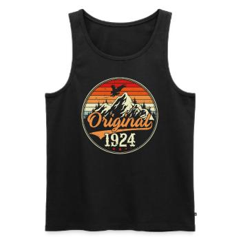 Original 1924 - Men's Premium Organic Tank Top - black - Front - AI Model Male 178 light (178cm)