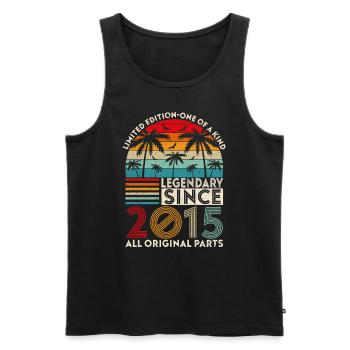 Legendär seit 2015 alle Originalteile - Männer Premium Bio Tank Top - Schwarz - Vorne - AI Model Male 178 light (178cm)