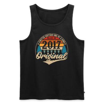 Original Vintage Geburtstag Geschenkidee 2017 - Männer Premium Bio Tank Top - Schwarz - Vorne - Michal (187cm)