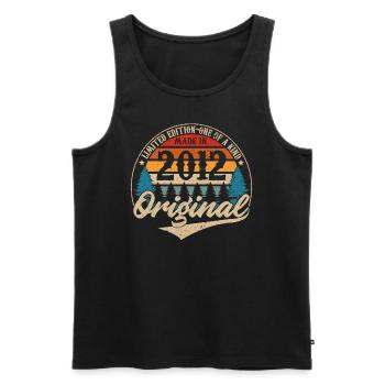 Original Vintage Geburtstag Geschenkidee 2012 - Männer Premium Bio Tank Top - Schwarz - Vorne - Michal (187cm)