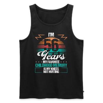 56 Year Old Knee Injury Humor Funny Birthday Idea - Männer Premium Bio Tank Top - Schwarz - Vorne - Michal (187cm)