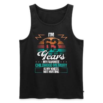 63 Year Old Knee Injury Humor Funny Birthday Idea - Männer Premium Bio Tank Top - Schwarz - Vorne - AI Model Male 178 light (178cm)