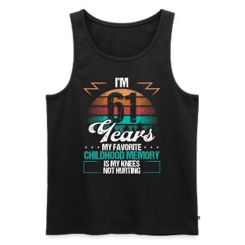 61 Year Old Knee Injury Humor Funny Birthday Idea - Männer Premium Bio Tank Top - Schwarz - Vorne - Michal (187cm)