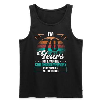70 Year Old Knee Injury Humor Funny Birthday Idea - Men's Premium Organic Tank Top - black - Front - Michal (187cm)