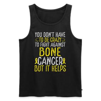 Bone Cancer Awareness Have to be Crazy Fighter - Männer Premium Bio Tank Top - Schwarz - Vorne - AI Model Male 178 light (178cm)