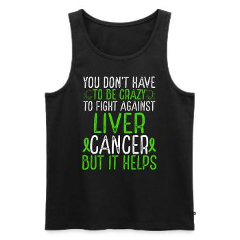 Liver Cancer Awareness Have to be Crazy Fighter - Männer Premium Bio Tank Top - Schwarz - Vorne - AI Model Male 178 light (178cm)
