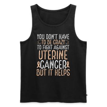 Uterine Cancer Awareness Have to be Crazy Fighter - Männer Premium Bio Tank Top - Schwarz - Vorne - AI Model Male 178 light (178cm)