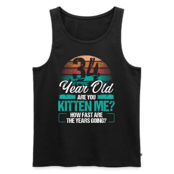 34 Year Old Funny Cat Owner Birthday Idea Kitten - Männer Premium Bio Tank Top - Schwarz - Vorne - Michal (187cm)
