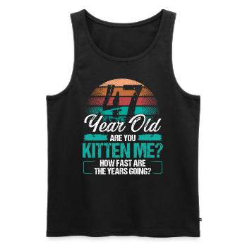 47 Year Old Funny Cat Owner Birthday Idea Kitten - Männer Premium Bio Tank Top - Schwarz - Vorne - Michal (187cm)