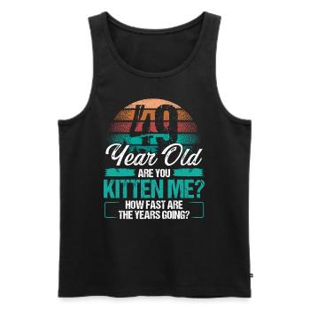49 Year Old Funny Cat Owner Birthday Idea Kitten - Männer Premium Bio Tank Top - Schwarz - Vorne - AI Model Male 178 light (178cm)