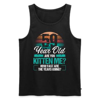 59 Year Old Funny Cat Owner Birthday Idea Kitten - Männer Premium Bio Tank Top - Schwarz - Vorne - Michal (187cm)