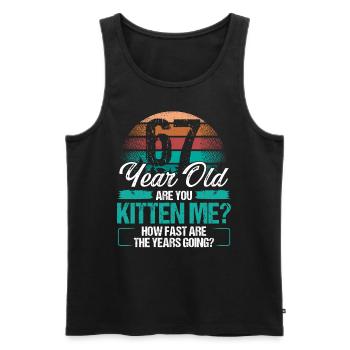 67 Year Old Funny Cat Owner Birthday Idea Kitten - Männer Premium Bio Tank Top - Schwarz - Vorne - AI Model Male 178 light (178cm)