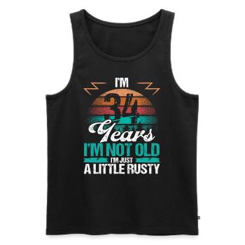 34 Birthday Idea Funny Im not old Humor Year Old34 - Männer Premium Bio Tank Top - Schwarz - Vorne - Michal (187cm)