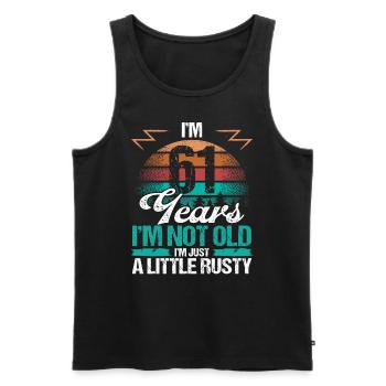 61 Birthday Idea Funny Im not old Humor Year Old61 - Männer Premium Bio Tank Top - Schwarz - Vorne - Michal (187cm)
