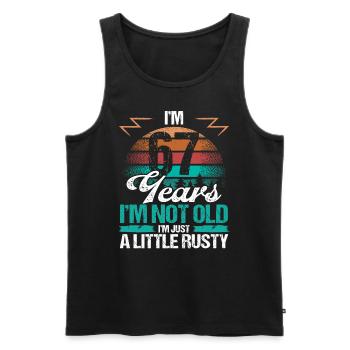 67 Birthday Idea Funny Im not old Humor Year Old67 - Männer Premium Bio Tank Top - Schwarz - Vorne - AI Model Male 178 light (178cm)